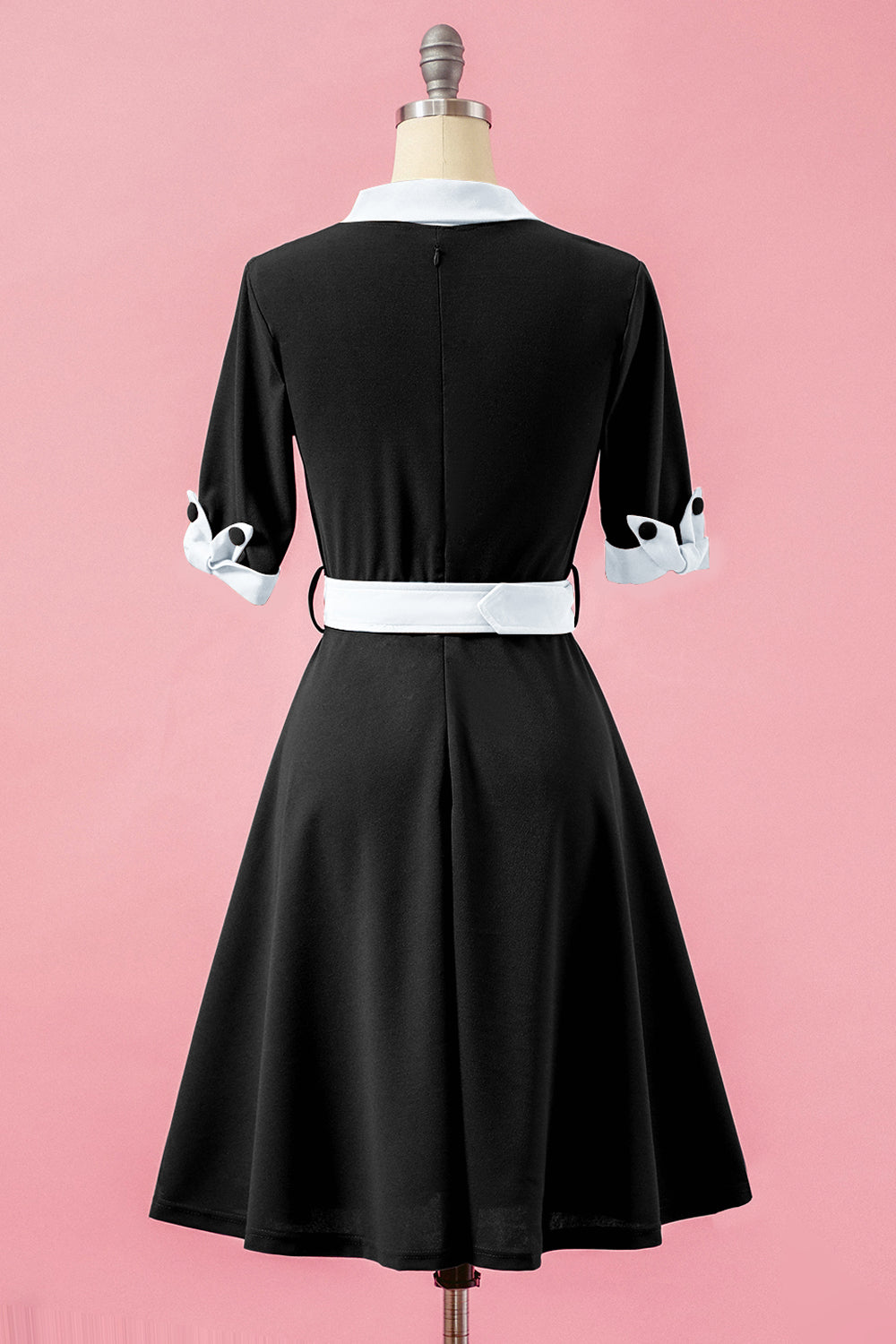 Green V Neck Patchwork Swing Party Vintage 1950s Dress