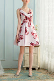Flower Pink Cocktail Dress