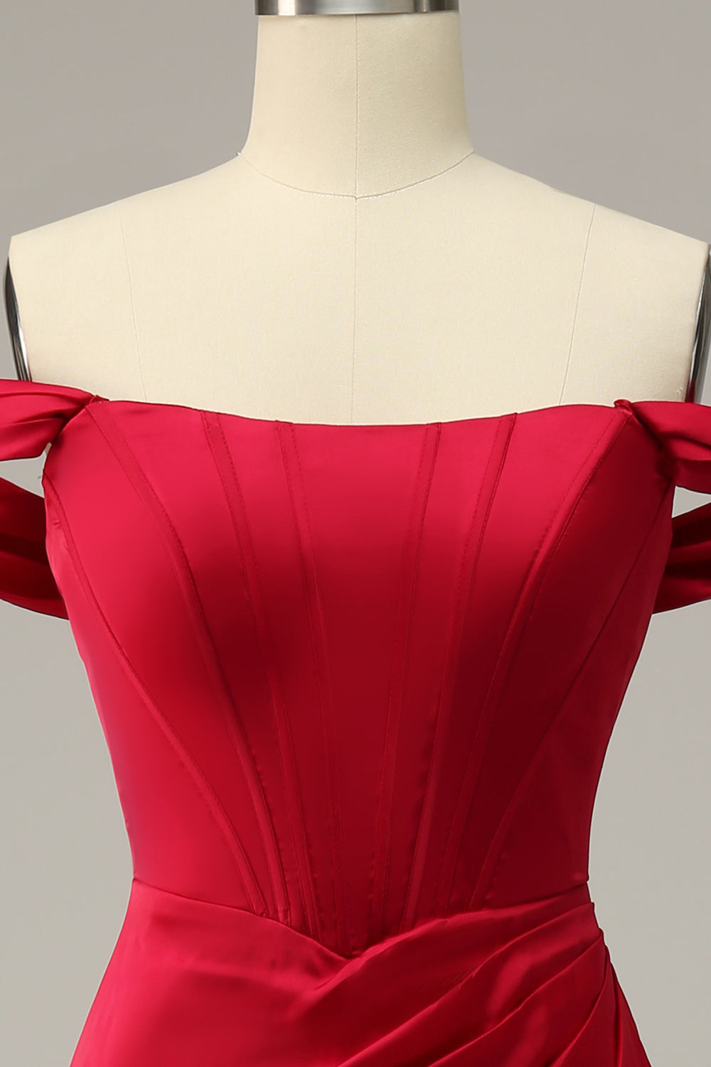 Mermaid Off the Shoulder Burgundy Plus Size Ball Dress with Split Front