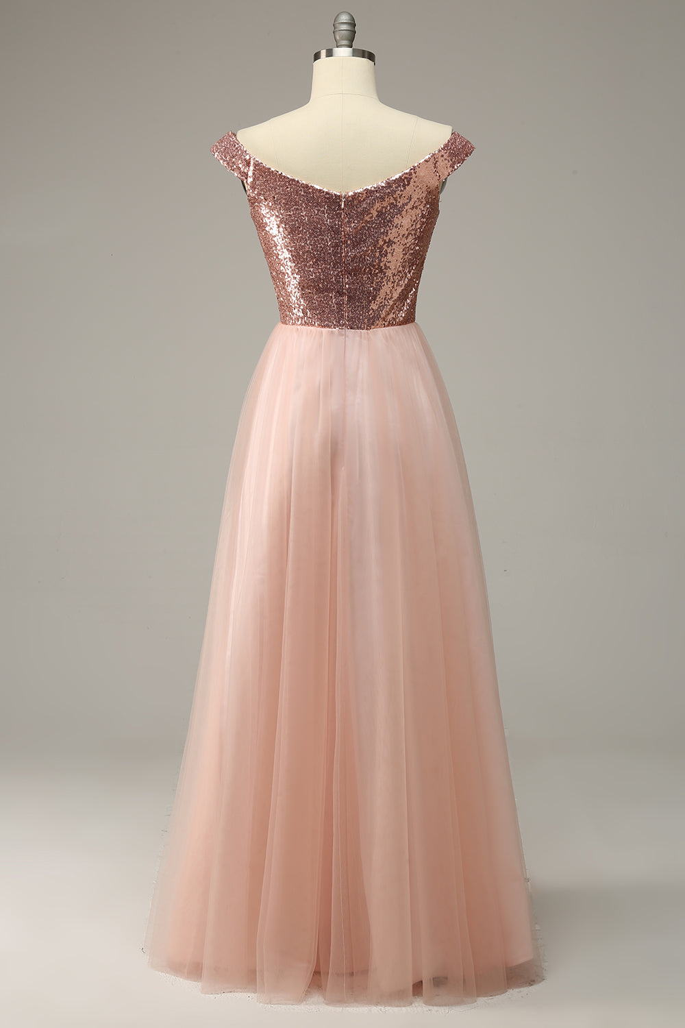 A Line Off the Shoulder Blush Plus Size Ball Dress