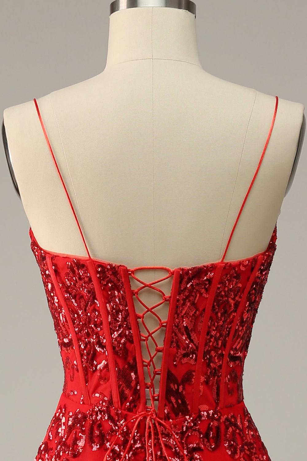 A Line Spaghetti Straps Burgundy Plus Size Ball Dress with Criss Cross Back