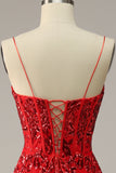 A Line Spaghetti Straps Burgundy Plus Size Ball Dress with Criss Cross Back