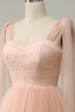 A Line Blush Sweetheart Midi Ball Dress
