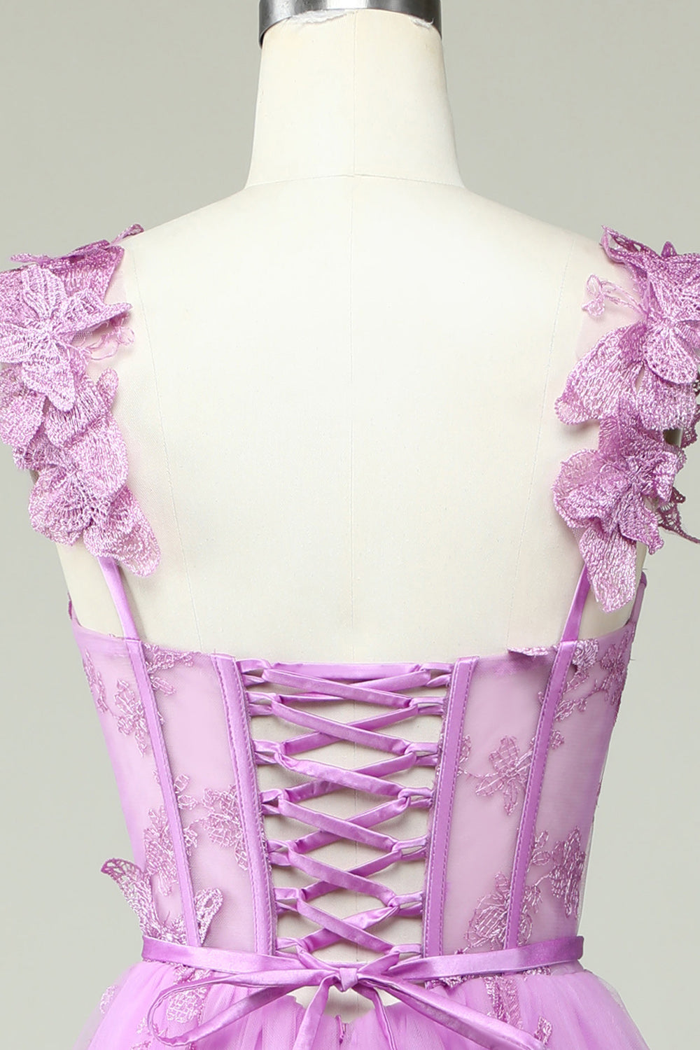 Purple A Line Butterflies Appliques Ball Dress