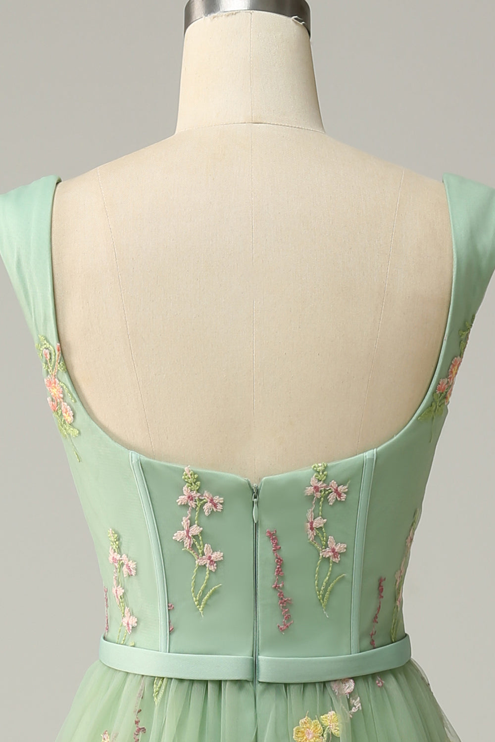 A Line Sweetheart Green Long Ball Dress with Embroidery