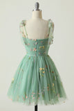 Sweetheart Champagne Short Ball Dress with Embroidery