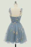 Sweetheart Champagne Short Ball Dress with Embroidery