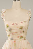 Sweetheart Champagne Short Ball Dress with Embroidery
