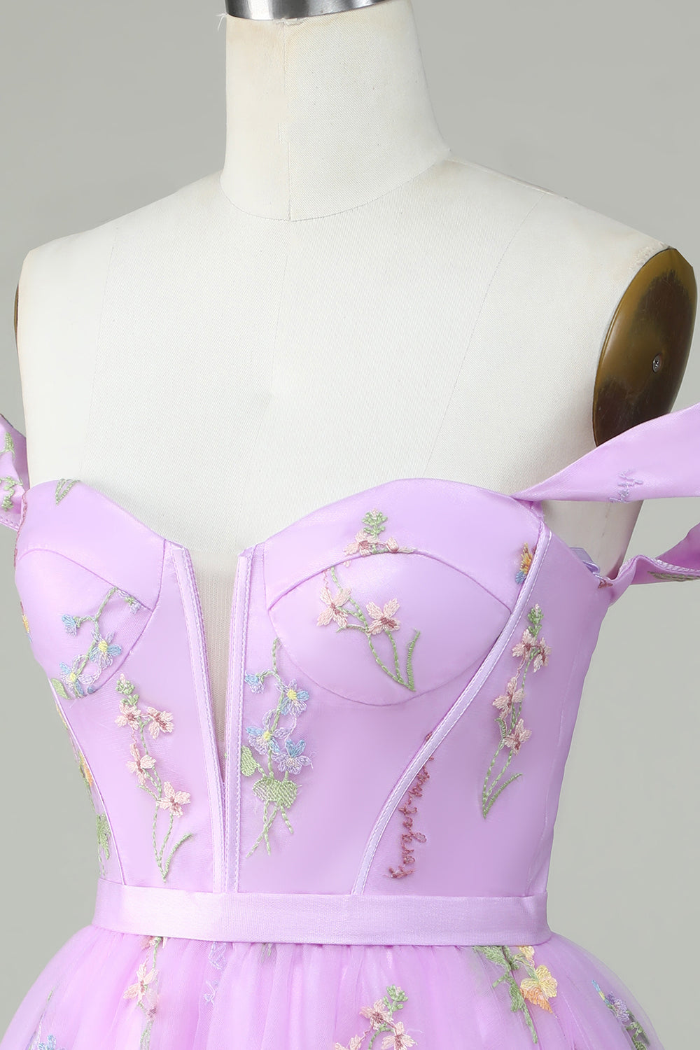 Cute A Line Sweetheart Purple Short Cocktail Dress with Embroidery