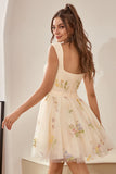 Cute A Line Sweetheart Purple Short Cocktail Dress with Embroidery