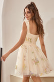 Champagne Cute A Line Sweetheart Short Cocktail Dress
