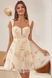 Champagne Cute A Line Sweetheart Short Cocktail Dress