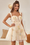 Champagne Cute A Line Sweetheart Short Cocktail Dress