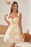 Champagne Cute A Line Sweetheart Short Cocktail Dress