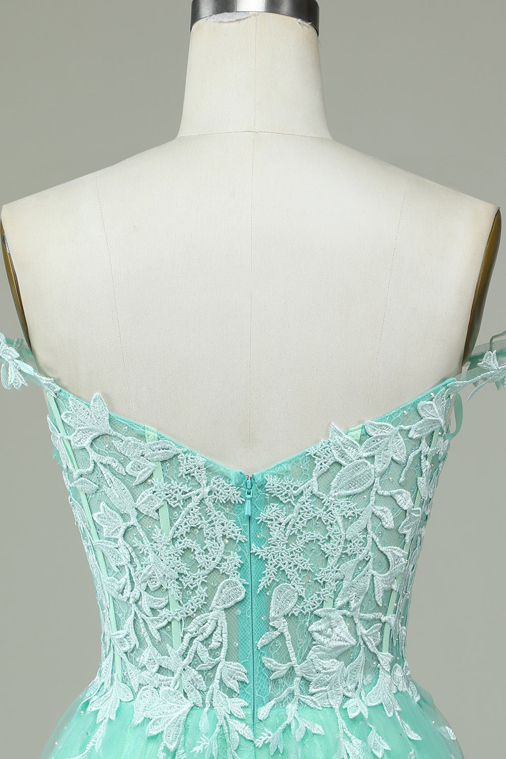 Cute A Line Spaghetti Straps Mint Short Cocktail Dress with Appliques