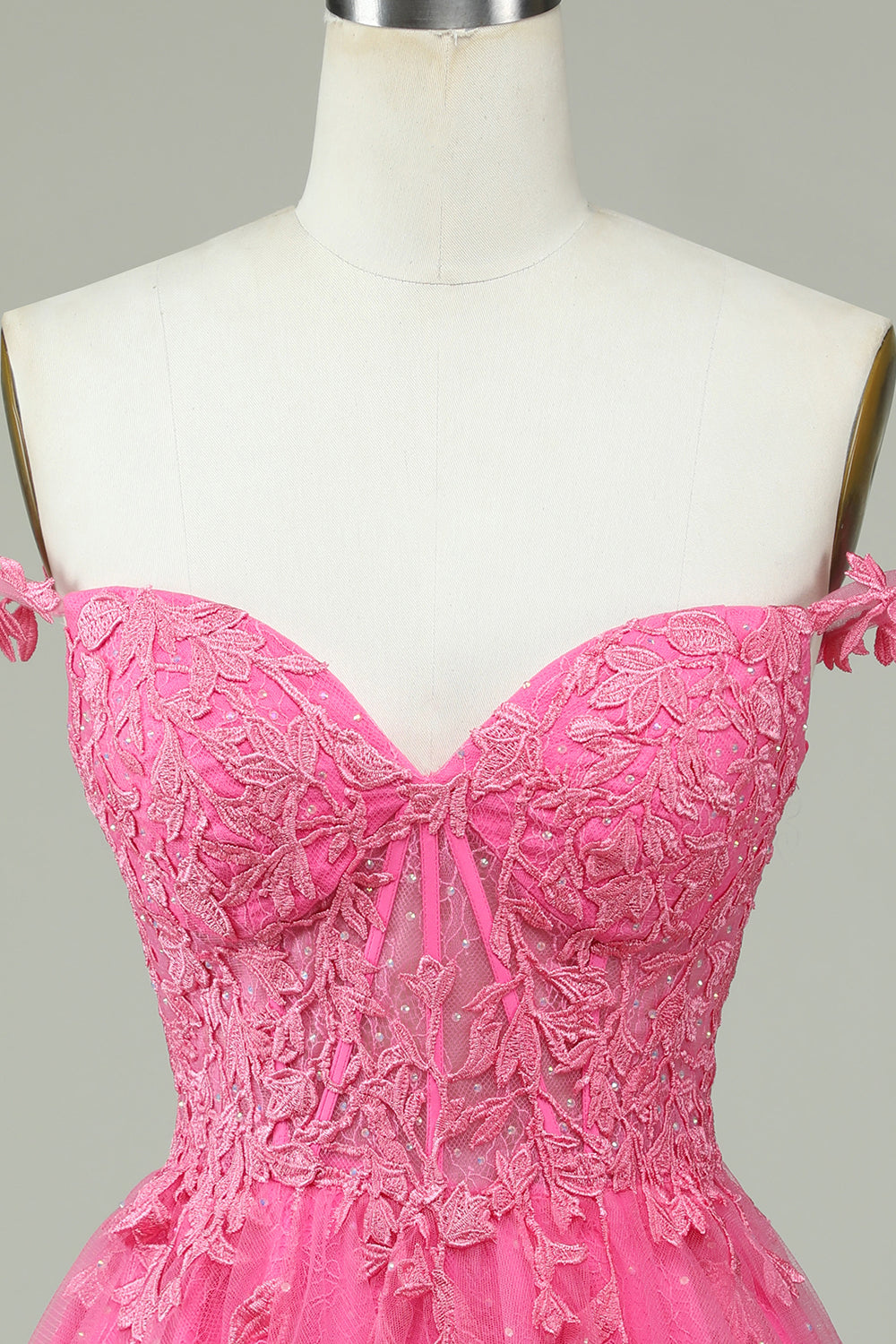 Cute A Line Spaghetti Straps Pink Short Cocktail Dress with Appliques