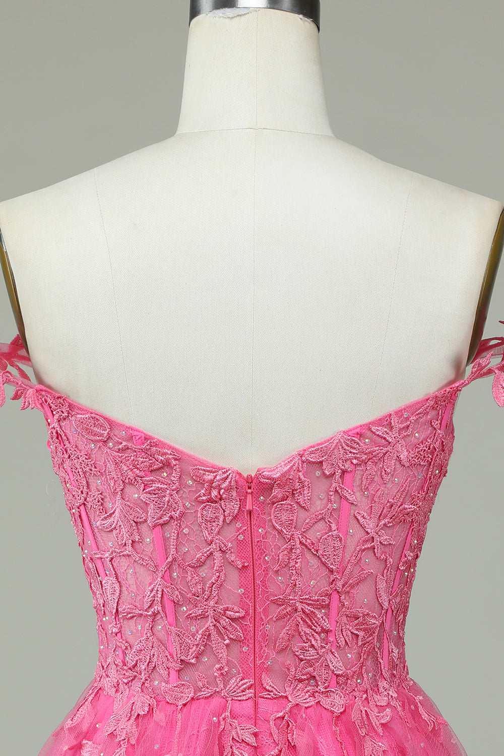 Cute A Line Spaghetti Straps Pink Short Cocktail Dress with Appliques