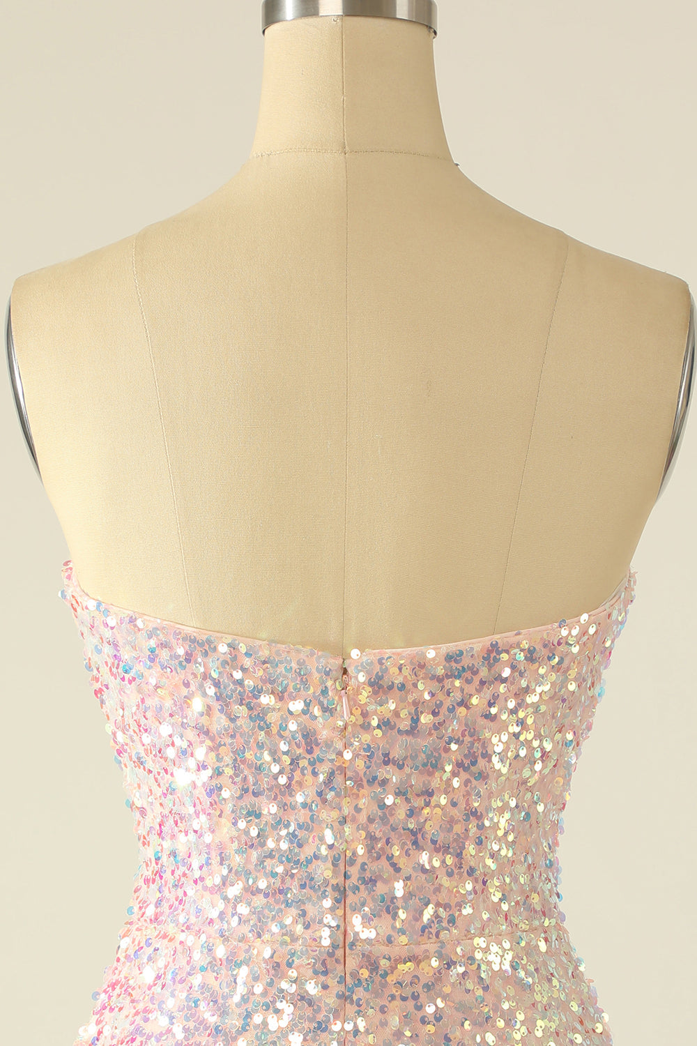 Sky Blue Sequin Cocktail Dress with Feathers
