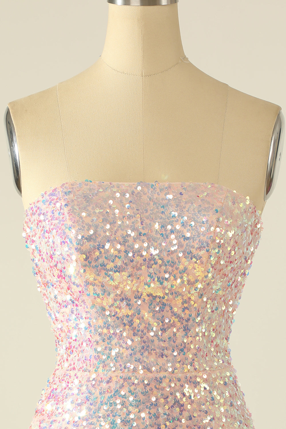 Sky Blue Sequin Cocktail Dress with Feathers