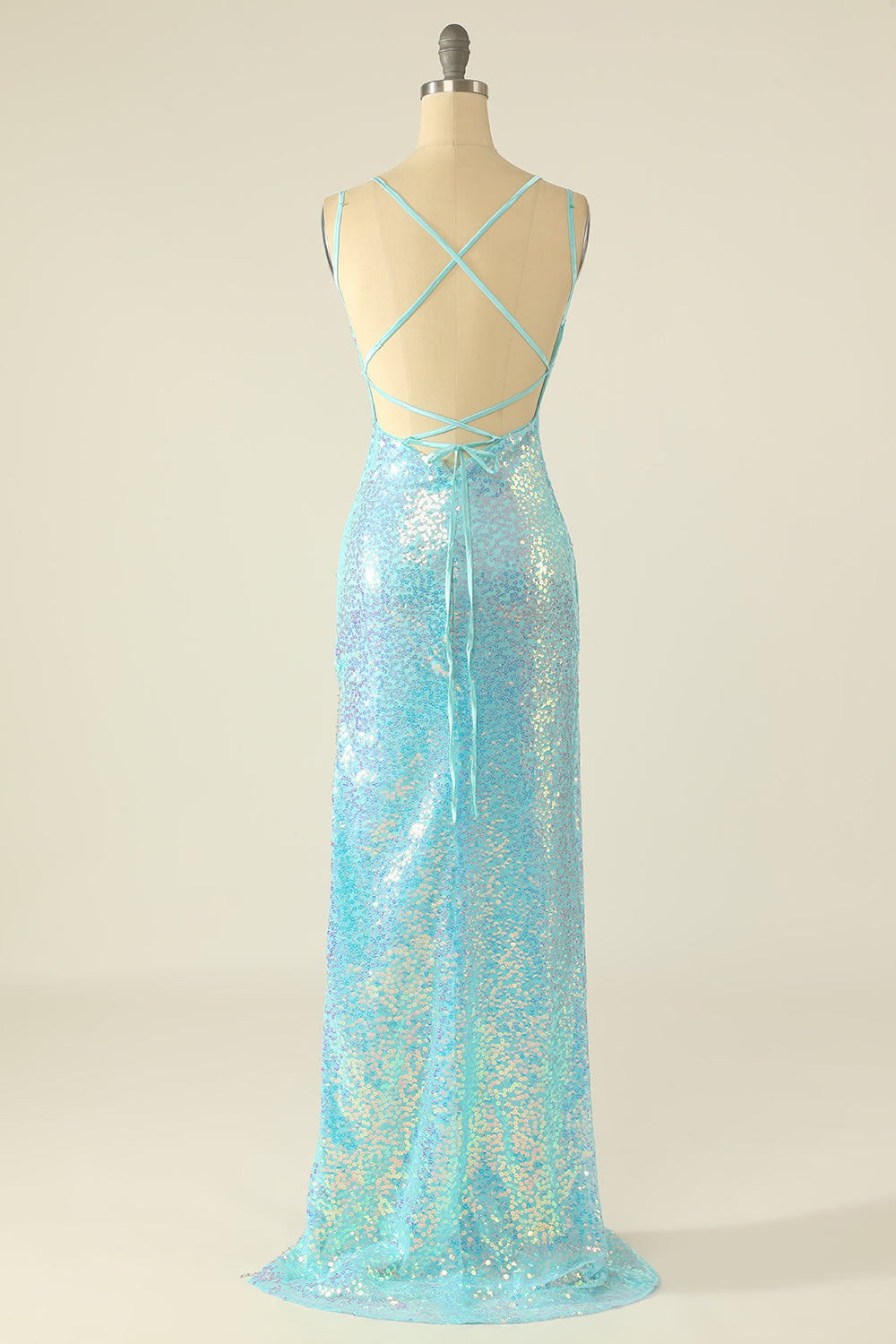 Lavender Sequin Ball Dress with Fringes