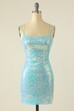 Lavender Sequin Tight Cocktail Dress