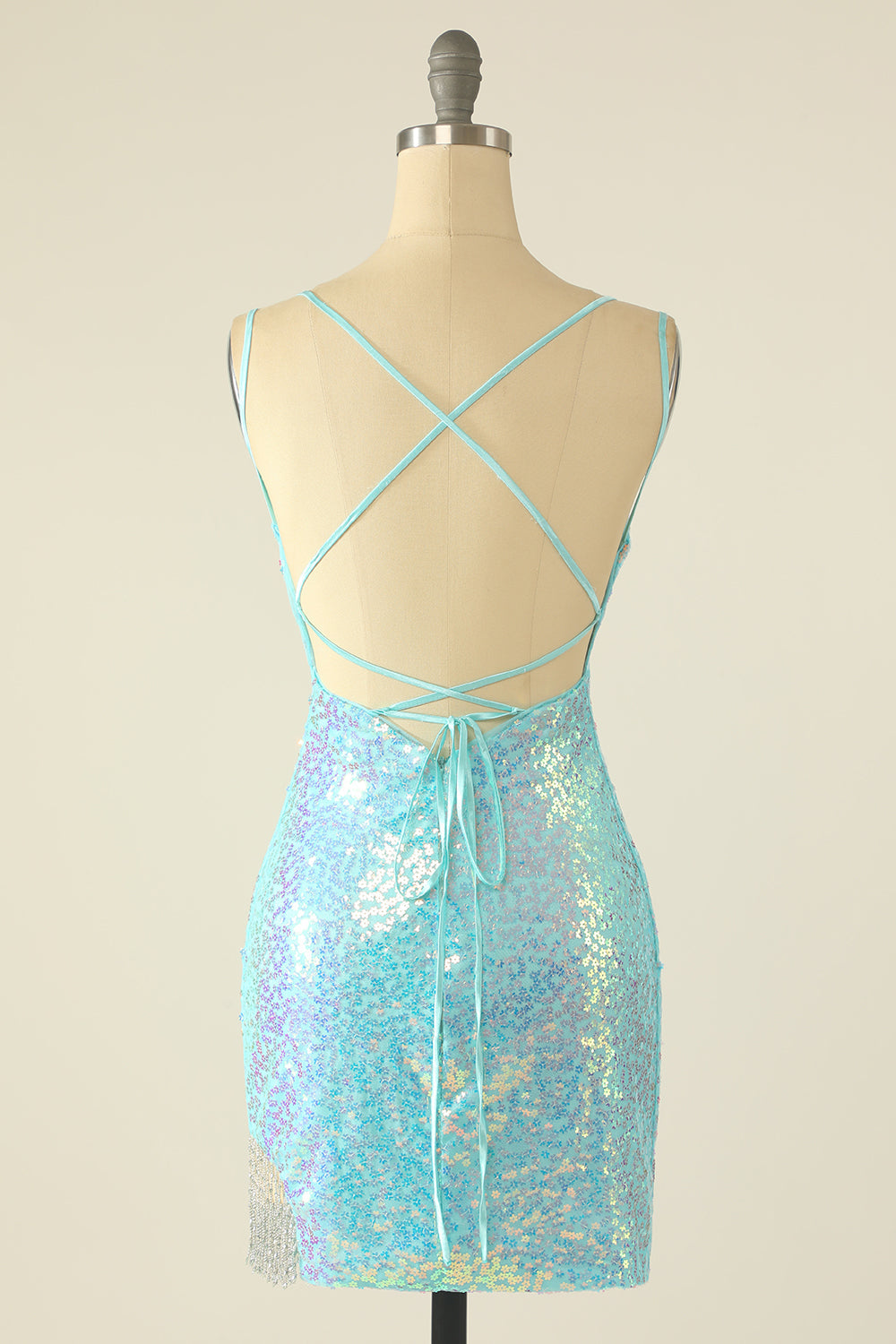 Lavender Sequin Tight Cocktail Dress