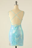 Lavender Sequin Tight Cocktail Dress