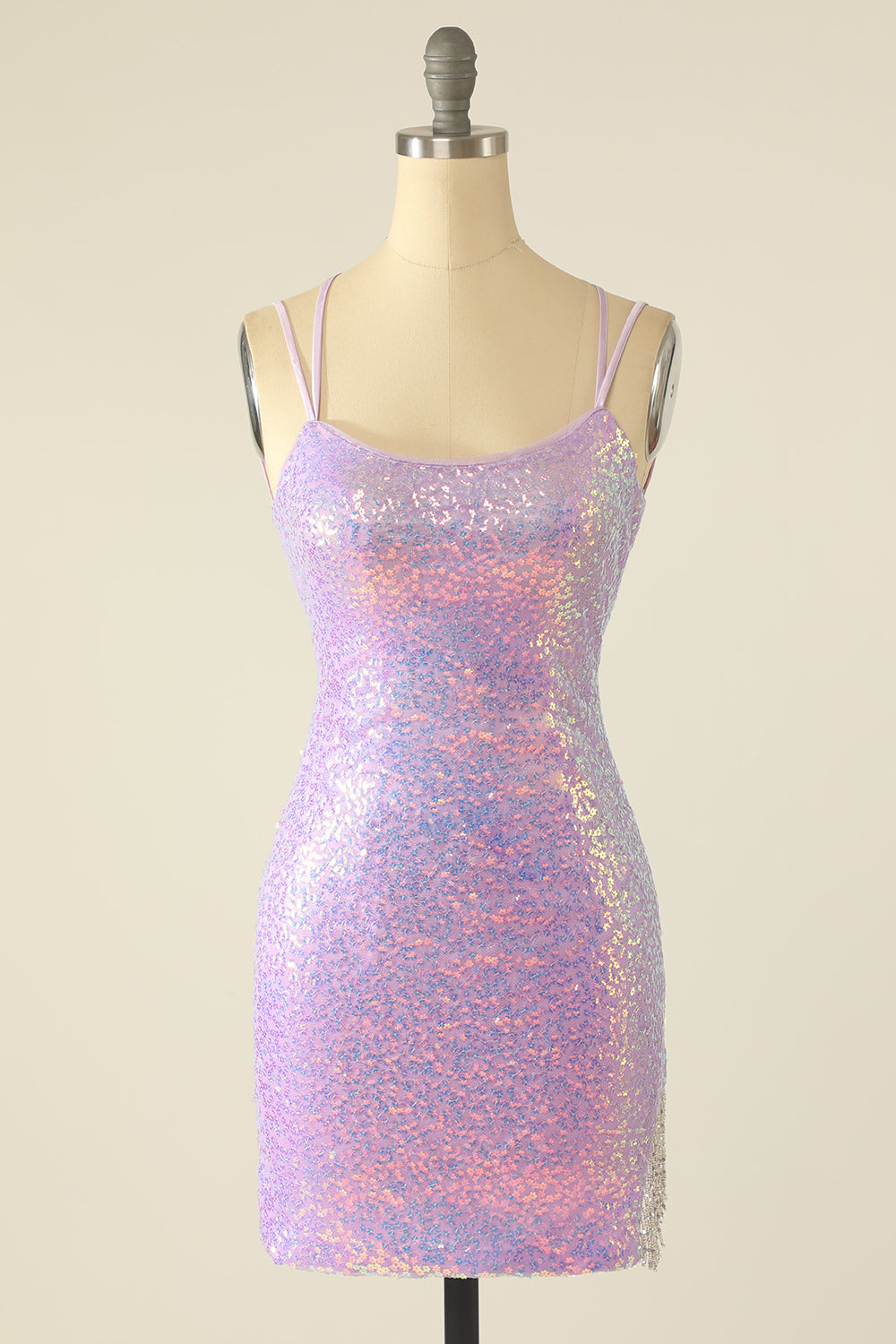 Blue Sequins Tight Cocktail Dress