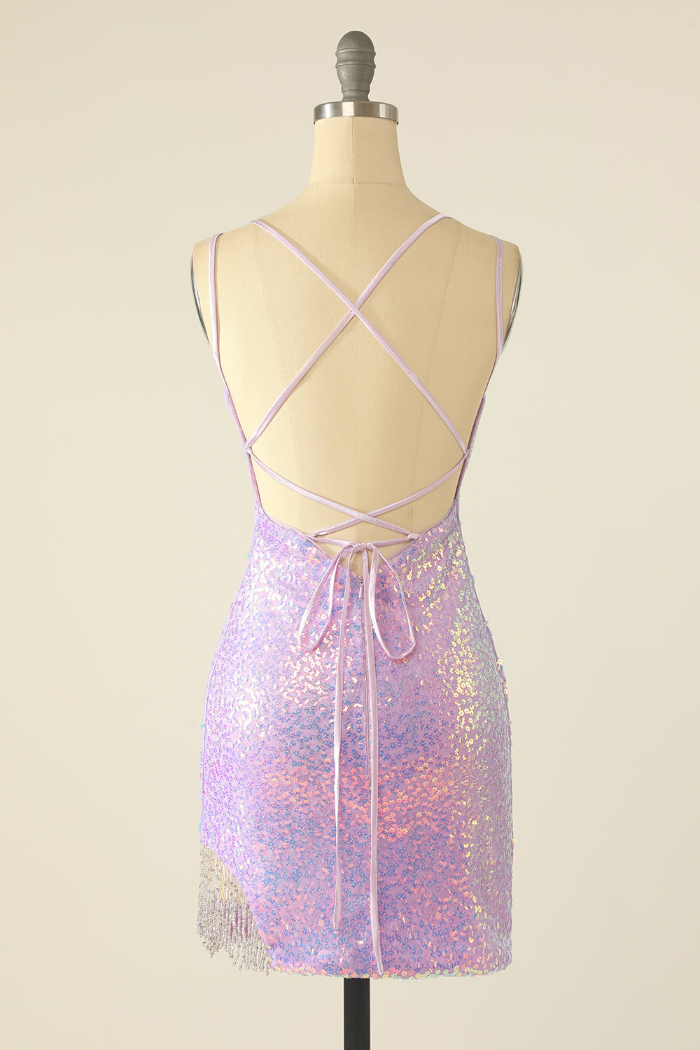 Blue Sequins Tight Cocktail Dress