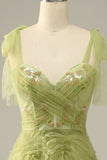 Light Green A-Line Ball Dress With Embroidery