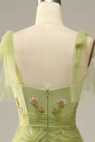 Light Green A-Line Ball Dress With Embroidery