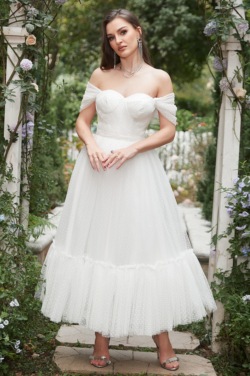 Ivory Off The Shoulder Ball Dress