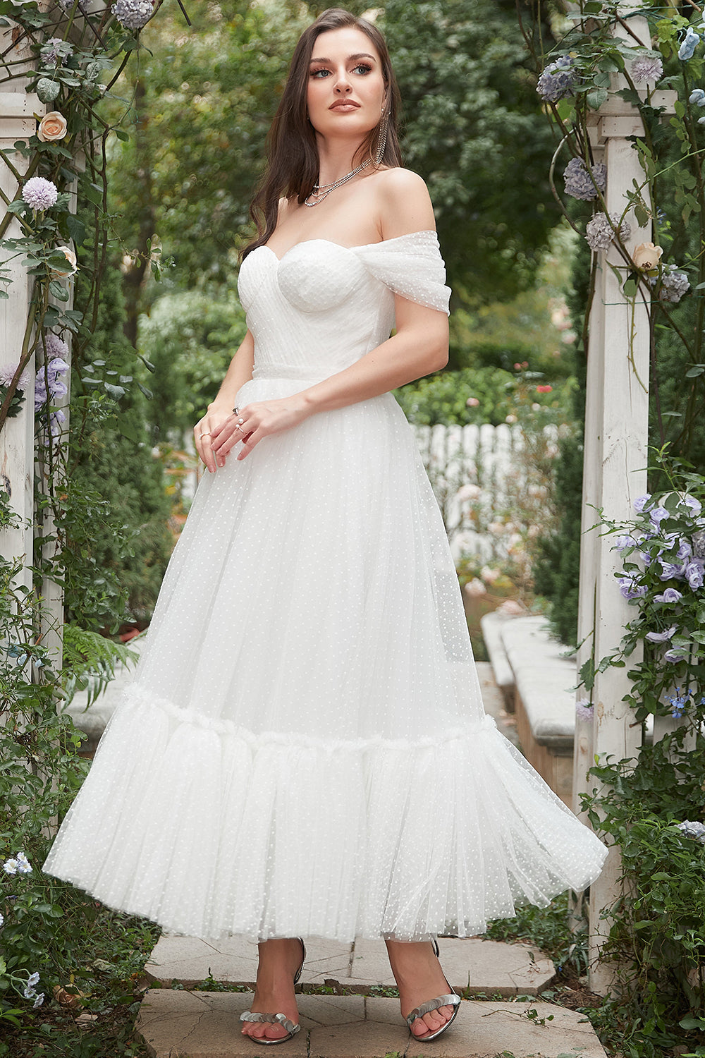 Ivory Off The Shoulder Ball Dress