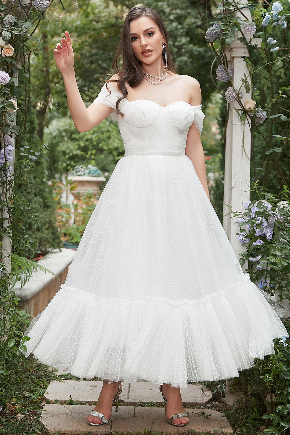 Ivory Off The Shoulder Ball Dress