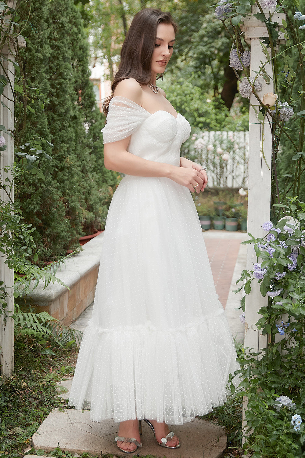 Ivory Off The Shoulder Ball Dress