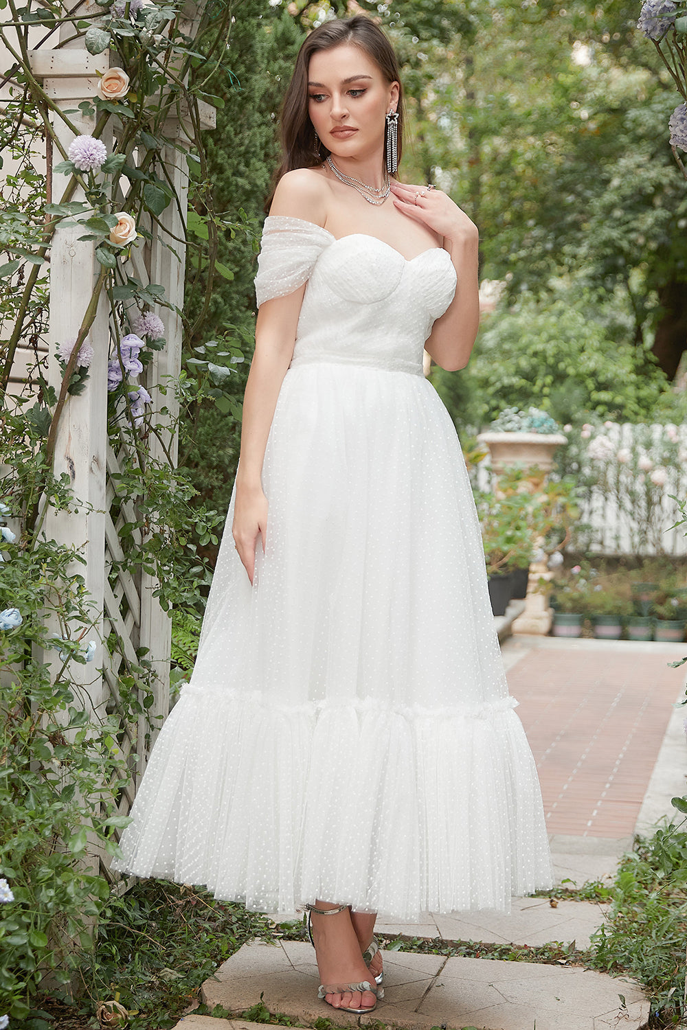 Ivory Off The Shoulder Ball Dress