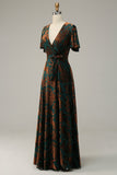 Dark Green Burnout Velvet Mother of Bride Dress