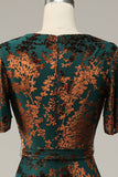 Dark Green Burnout Velvet Mother of Bride Dress