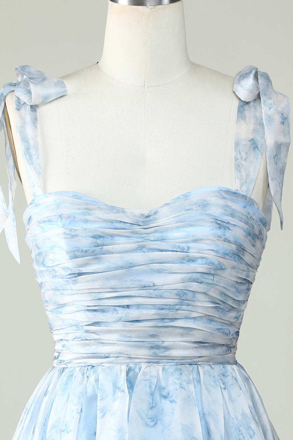Blue A Line Spaghetti Straps Short Ball Dress