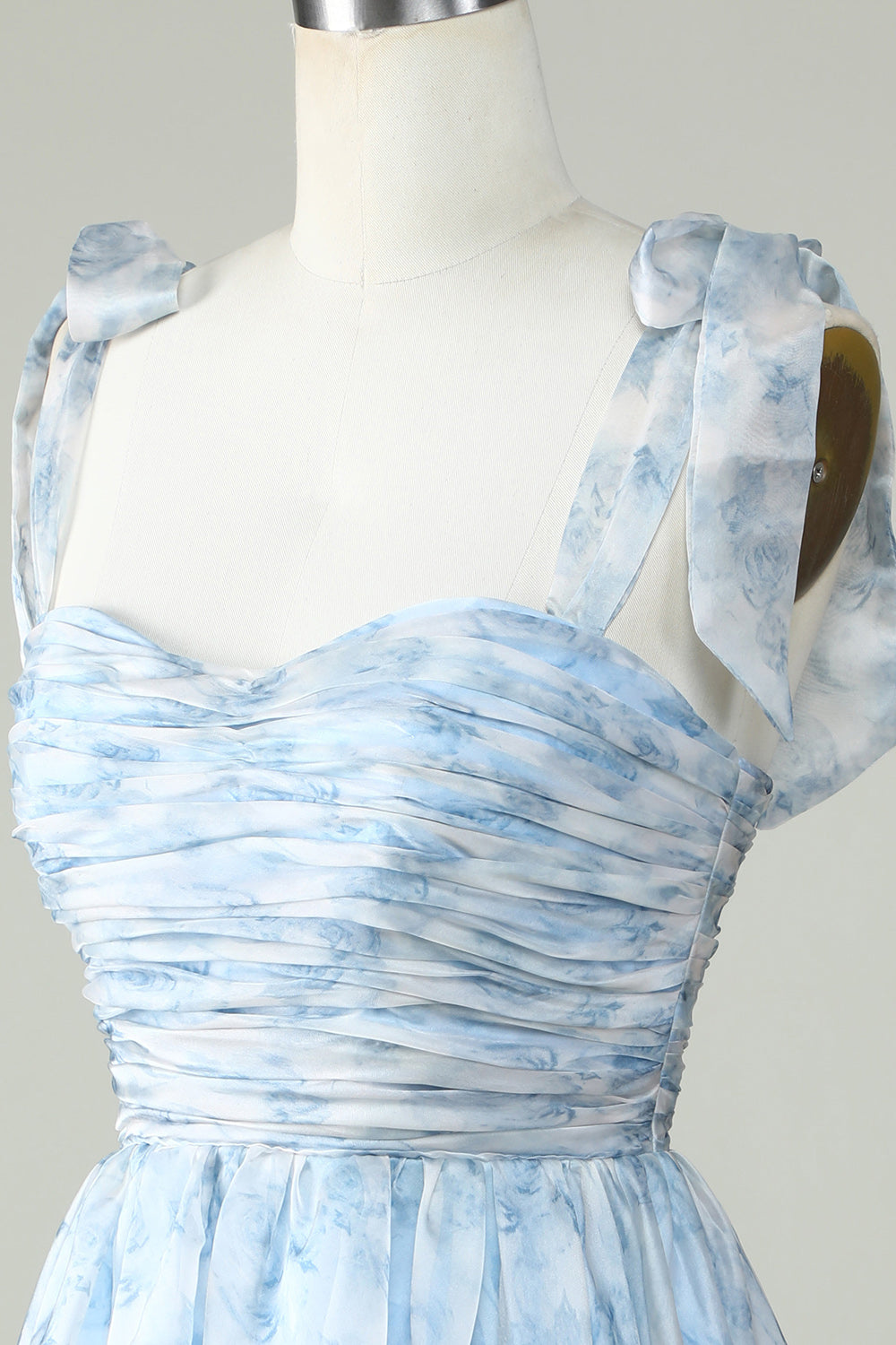 Blue A Line Spaghetti Straps Short Ball Dress