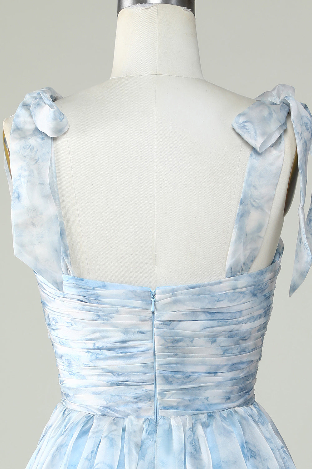Blue A Line Spaghetti Straps Short Ball Dress