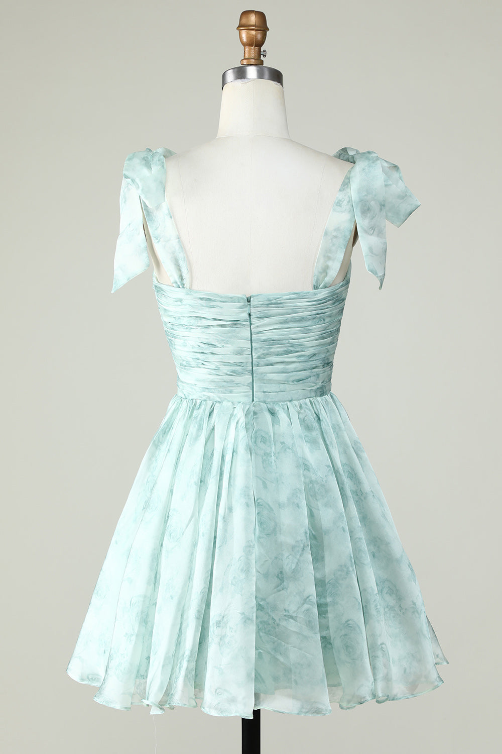 Blue A Line Spaghetti Straps Short Ball Dress