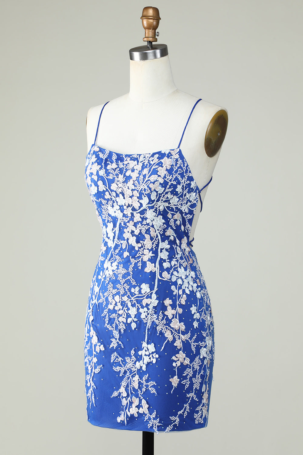 Dark Green Spaghetti Straps Bodycon Cocktail Dress With Appliques