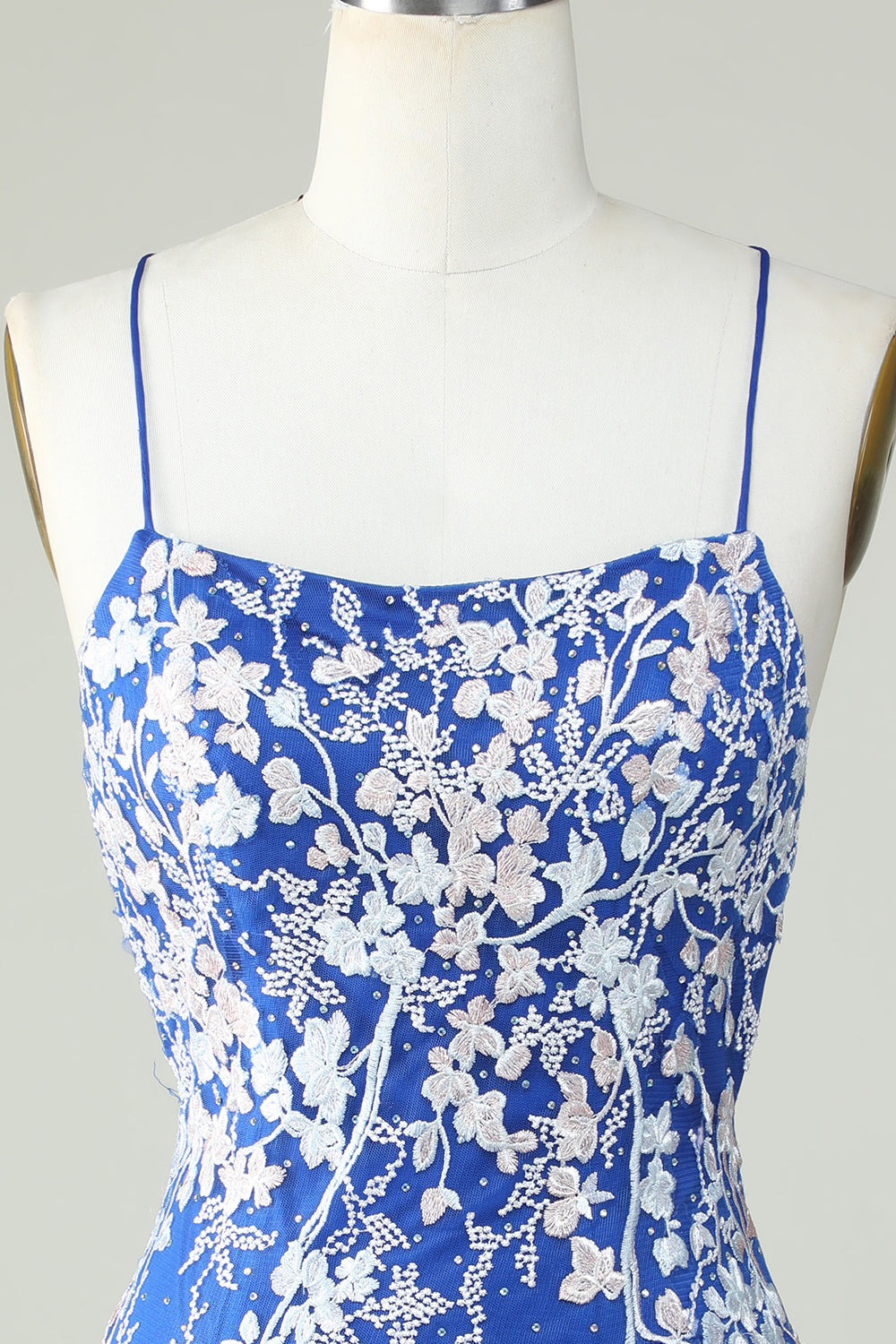 Dark Green Spaghetti Straps Bodycon Cocktail Dress With Appliques