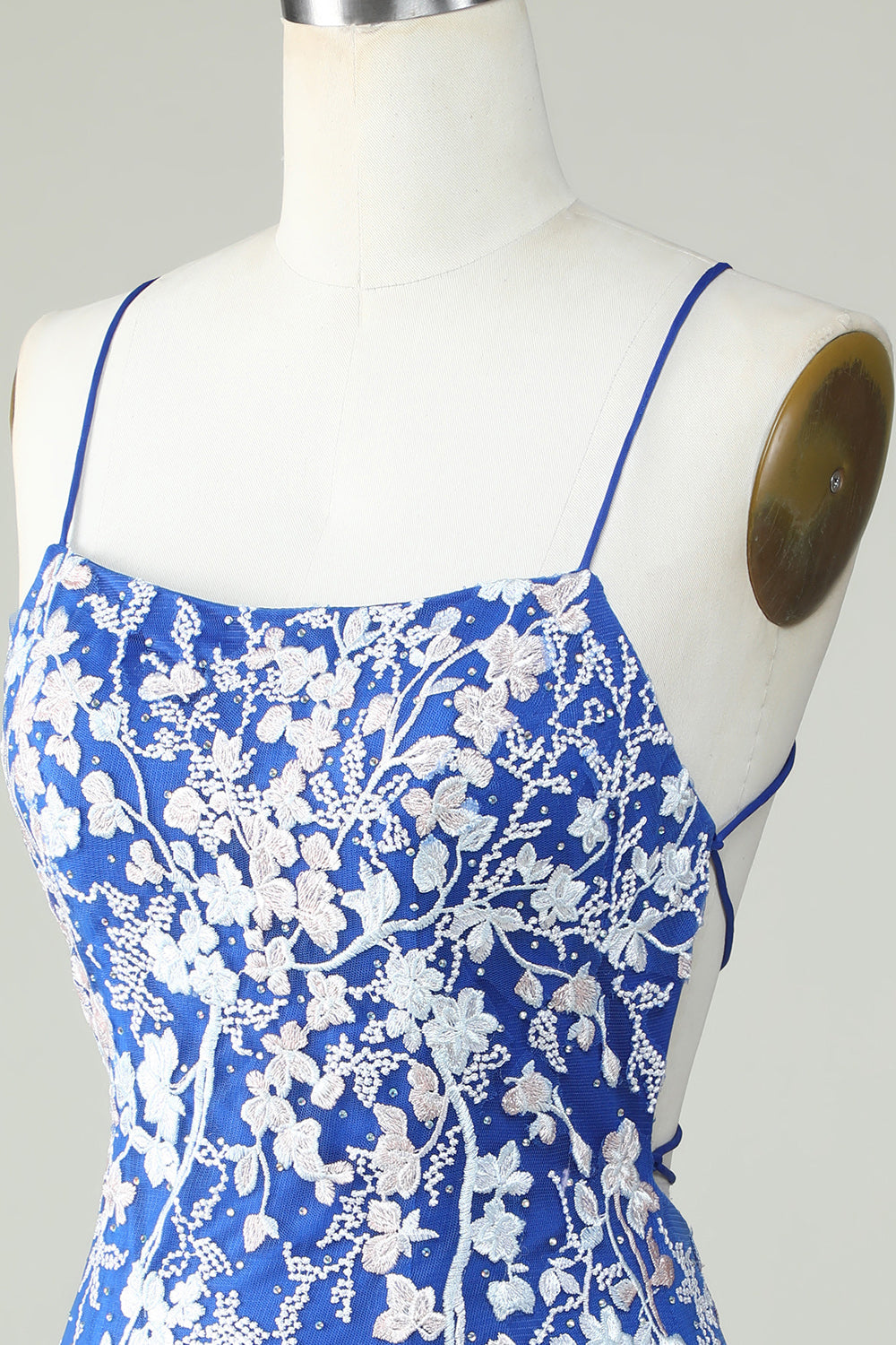 Dark Green Spaghetti Straps Bodycon Cocktail Dress With Appliques