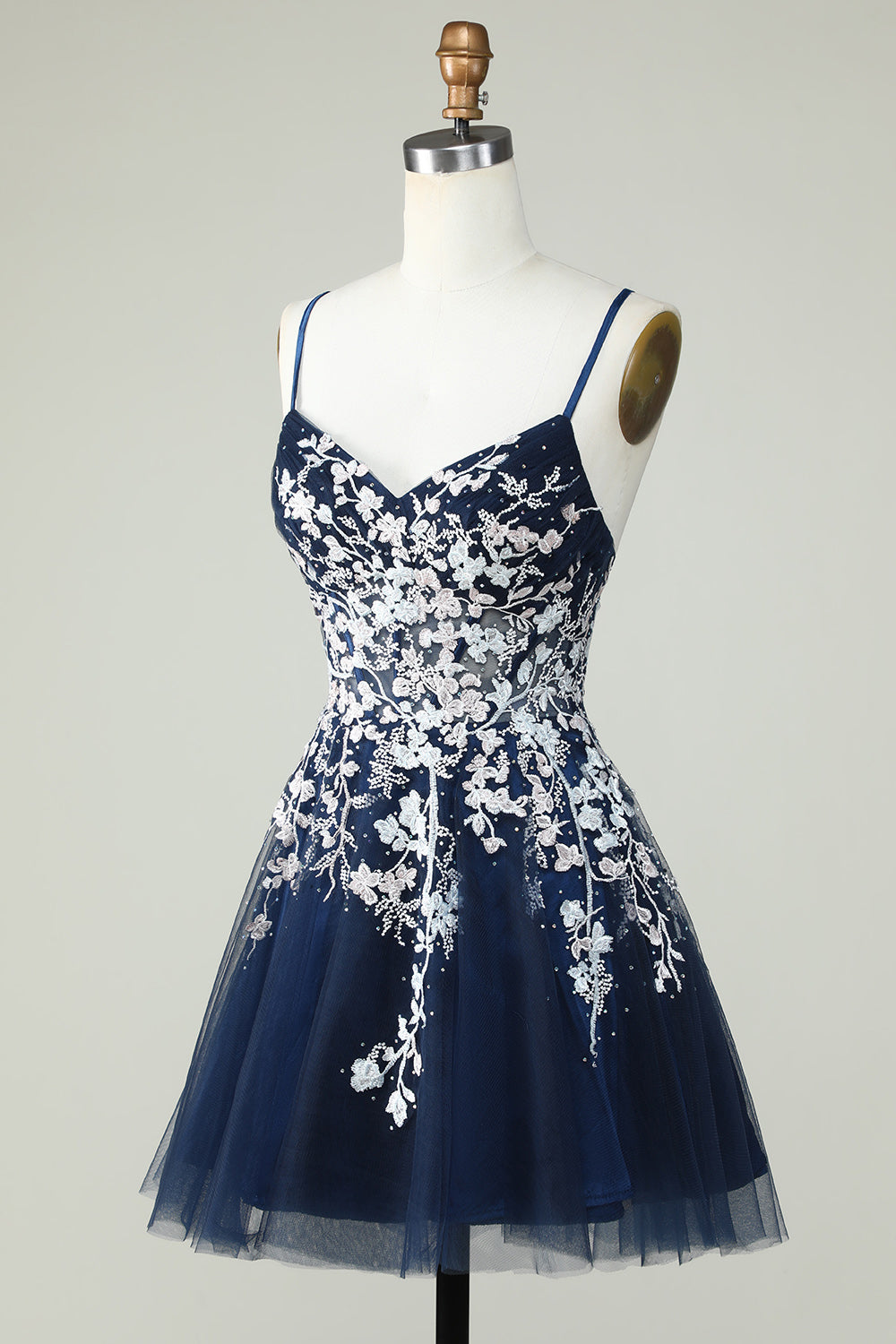 Dusty Sage Spaghetti Straps Cocktail Dress With Criss Cross Back