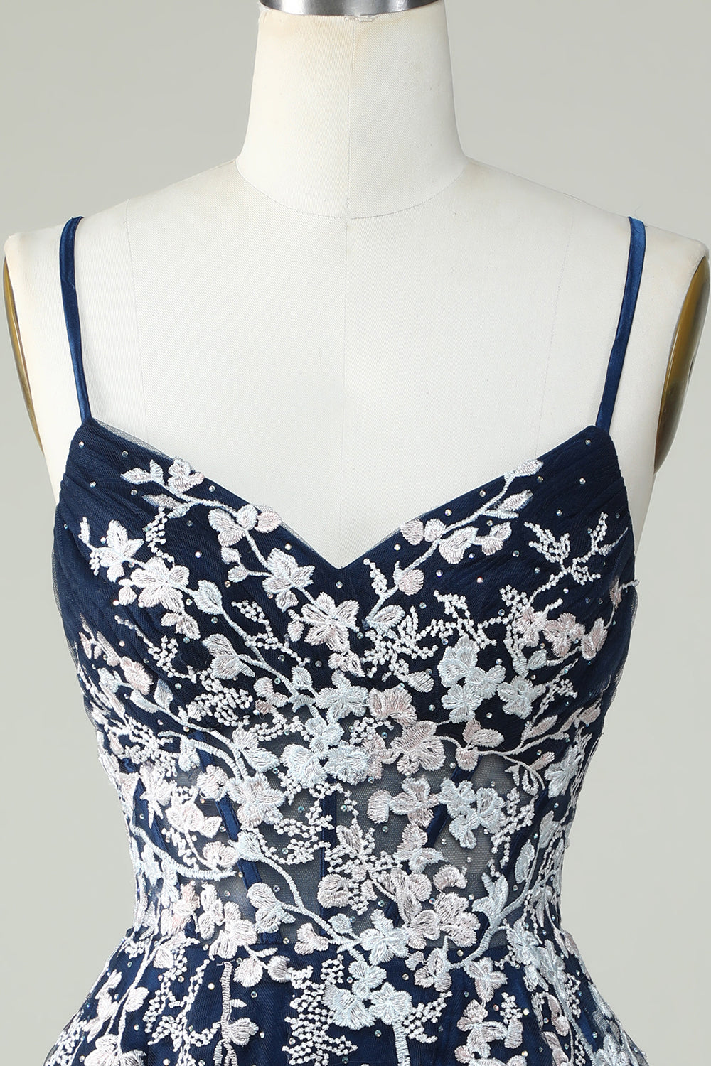 Dusty Sage Spaghetti Straps Cocktail Dress With Criss Cross Back