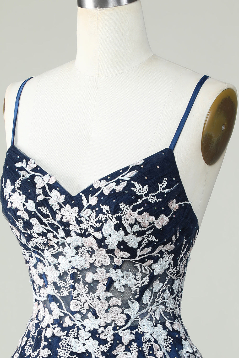 Dusty Sage Spaghetti Straps Cocktail Dress With Criss Cross Back
