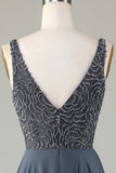 Eucalyptus A-Line Beaded Long Bridesmaid Dress