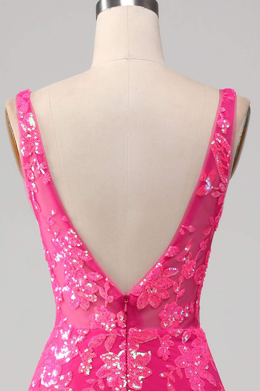 Fuchsia Mermaid Ball Dress with Sequins
